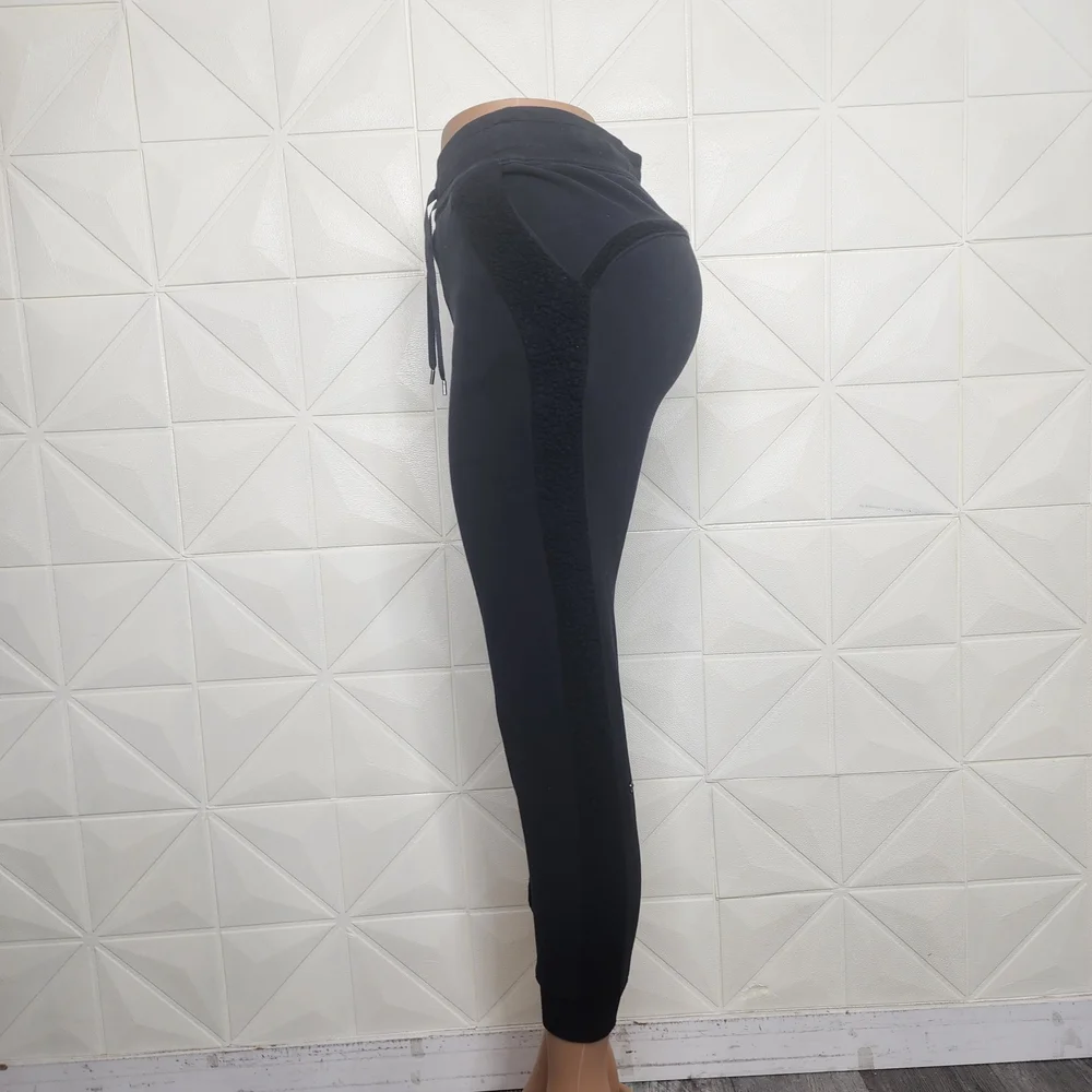 Lululemon Black Fleece Lined Jogger Pants Size 6 Cozy Lounge - Picture 7 of 8